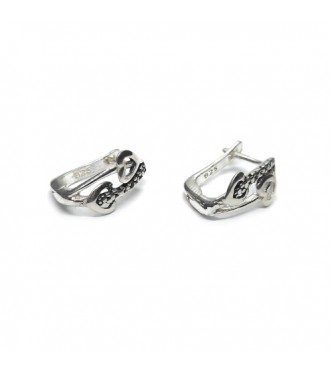 E000843 Genuine Sterling Silver Stylish Earrings Hearts Solid Hallmarked 925 Handmade